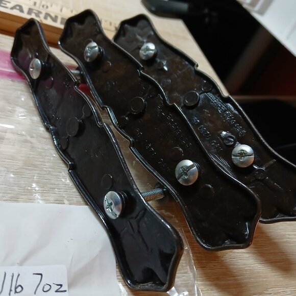 Vintage 1970s Amerock Brass Drawer Handles Pulls with Backplates 6 sets/pc #2CC - Picture 4 of 8